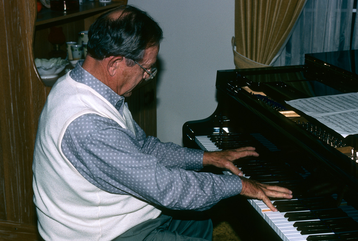 Dad playing the piano