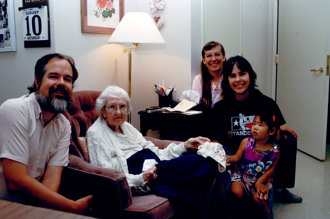 George, Grandmother Bull, Audrey, Sarah & Goldie