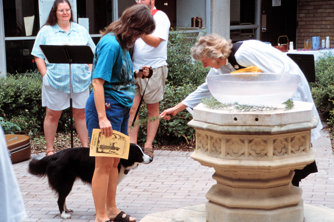 Andy being blessed on St. Francis day (1998)