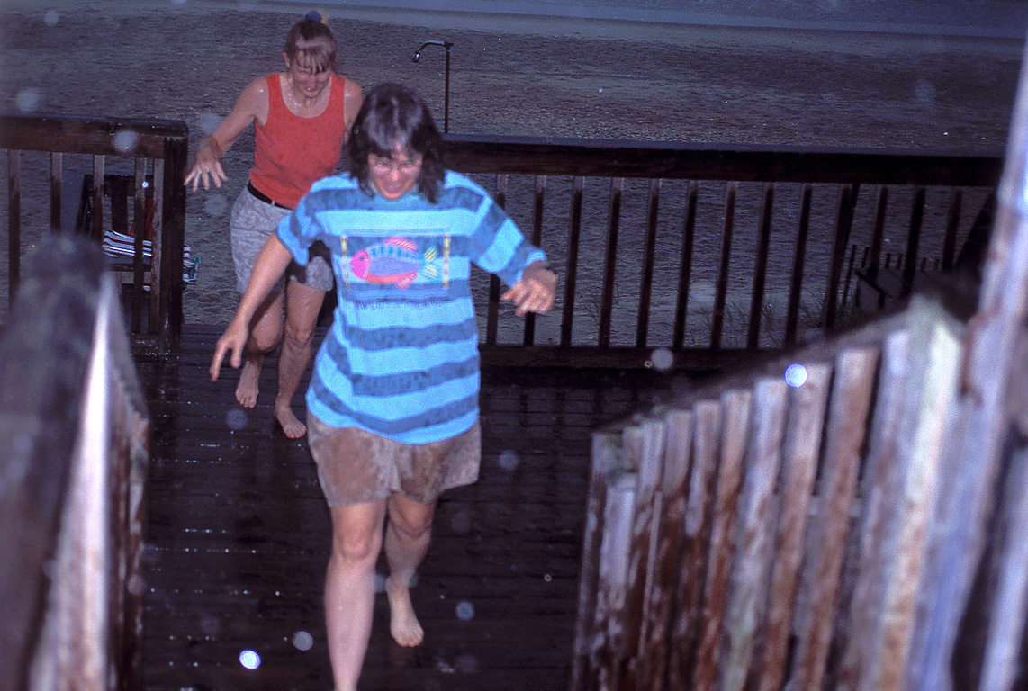 Sarah Ann & Sarah in the rain