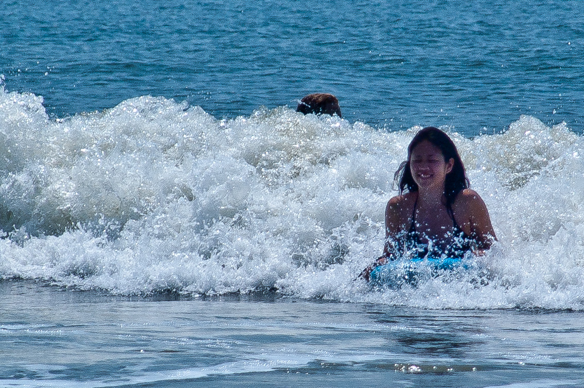 Playing in the ocean