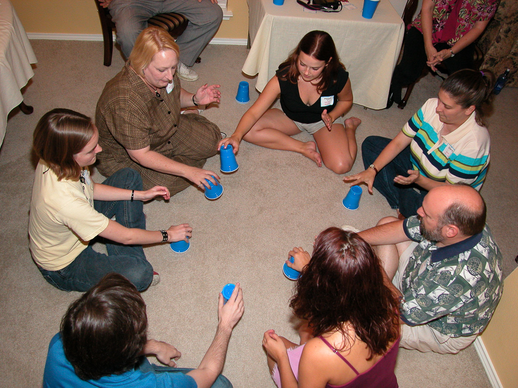 Playing a game at Martha's birthday party