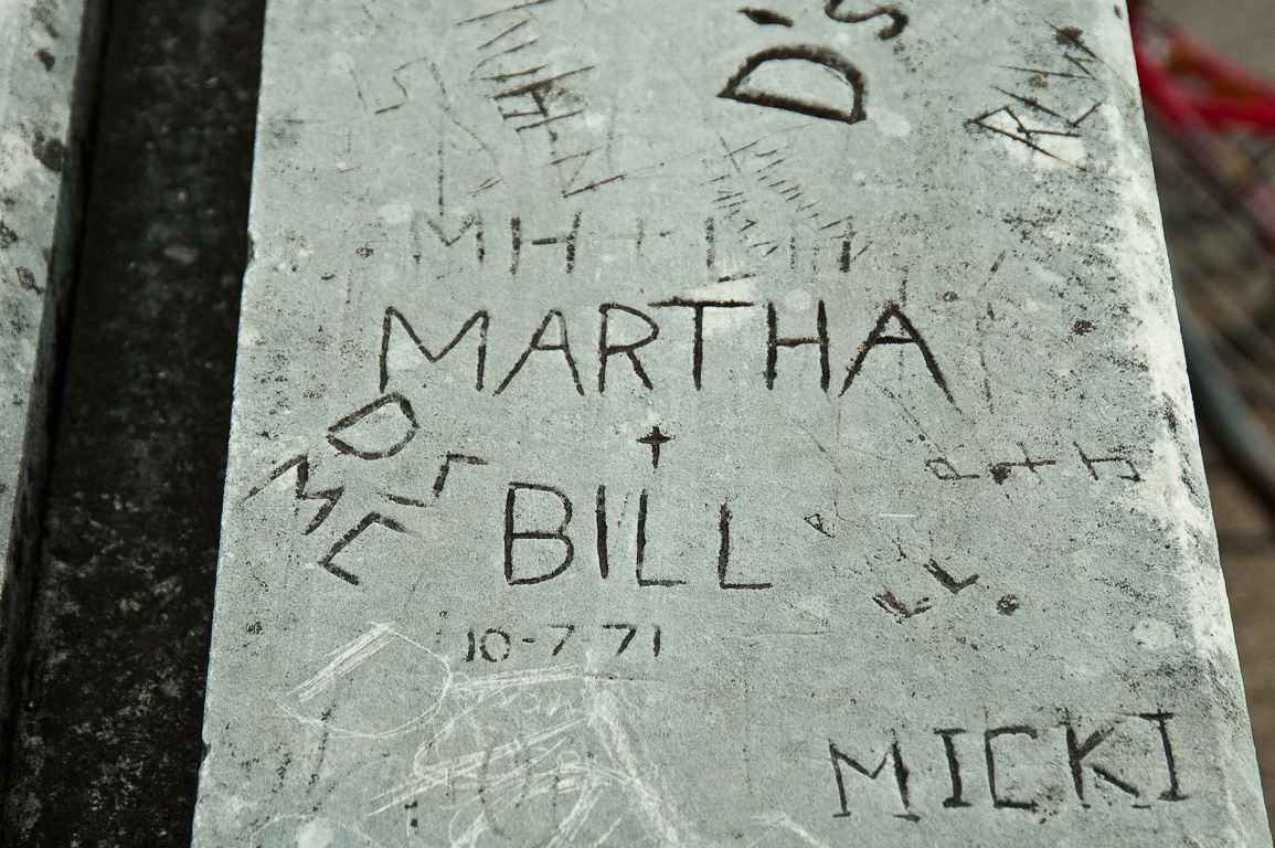 Bill & Martha's name on the east mall of the U.T. campus in 2006