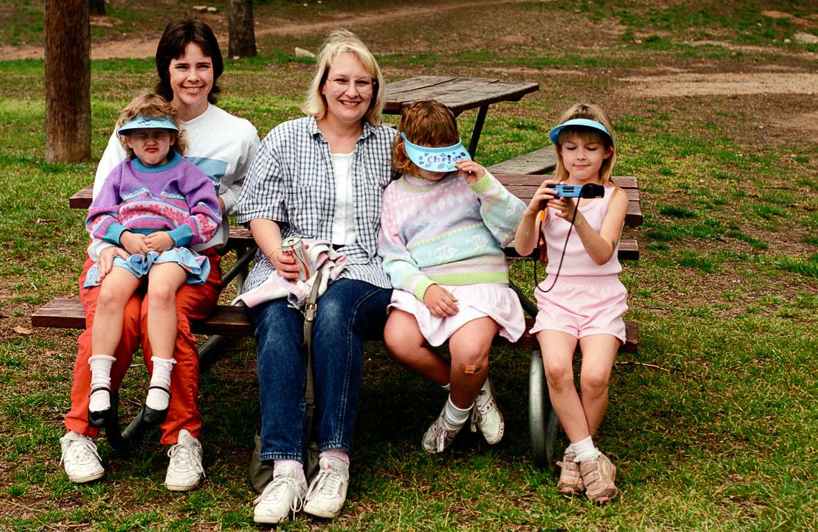 Sarah, Megan, Ellen, Kristy & Julie in Zilker Park (1989)