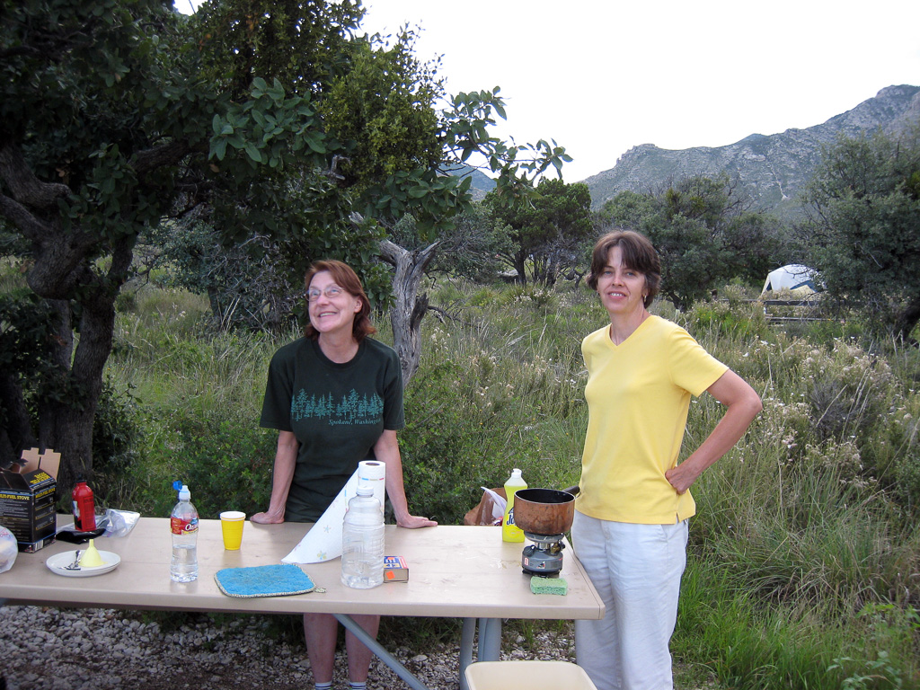 Caroline & Rebekah at our campsite