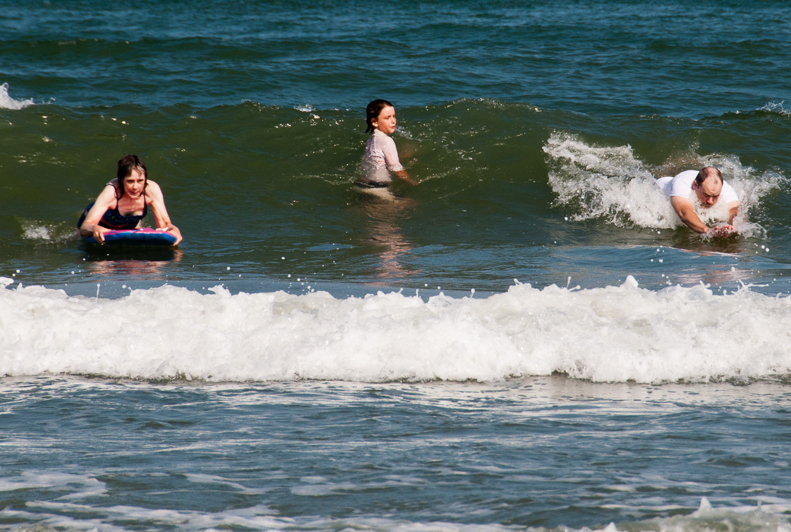 Sarah, Sean & Henry in the surf