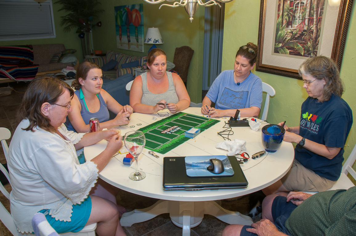 Playing games in the beach house