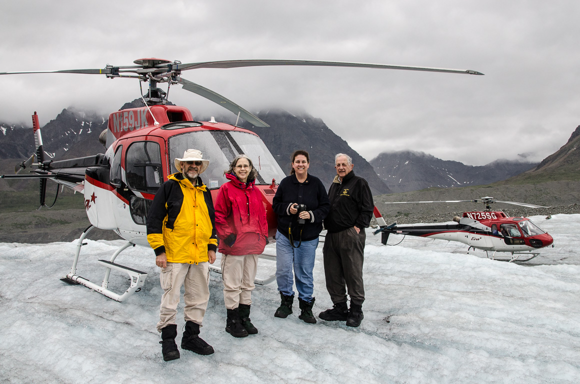 Ed, Sarah, Scherre & Dad on the glacier