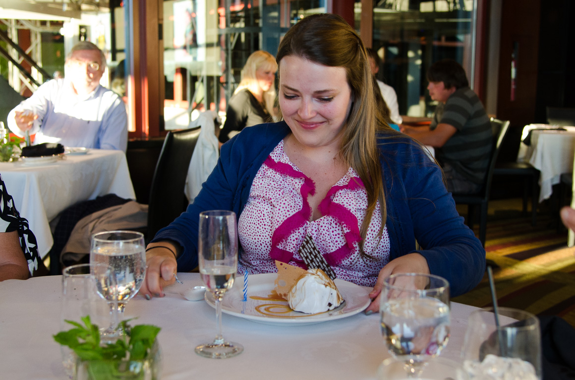 Megan's Birthday dinner at the Seven Glaciers Restaurant in the Alyeska Resort in Girdwood