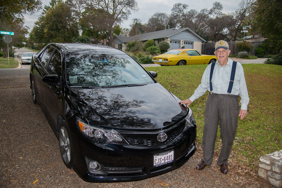 Dad and his new car