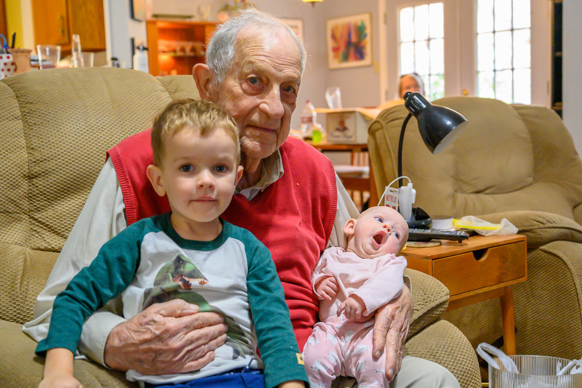 Riley and Peyton with their great-grandfather