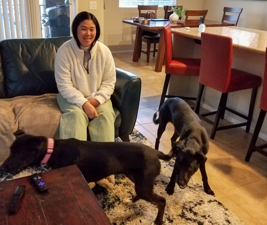 Audrey and her dogs